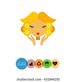 Woman with curlers