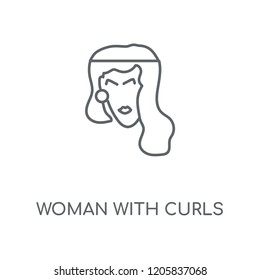 Woman with Curls linear icon. Woman with Curls concept stroke symbol design. Thin graphic elements vector illustration, outline pattern on a white background, eps 10.