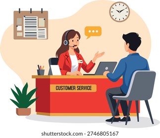 woman customer care illustration vector