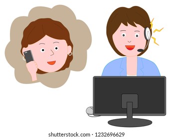 A woman at a customer center that responds to customer complaints.

