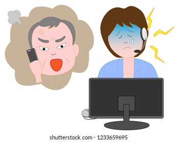 A woman at a customer center who is responding to complaints of consumers of the elderly.
