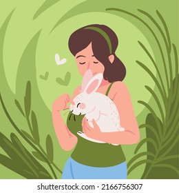 woman with cute bunny design