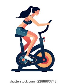 El ciclismo femenino por diversión, velocidad e icono de salud aislado