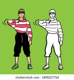 woman dance cartoon illustration doodle drawing 2