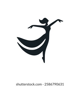 woman dance hobby leisure activity logo vector illustration template design