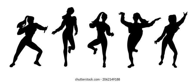 Woman dance jazz funk or hip hop or street dance silhouette