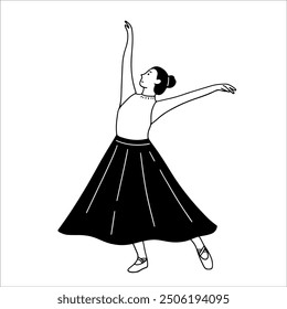 Woman Dancer artist handdrawn illustration