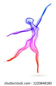 Woman dancer, ballerina, elegant silhouette, modern fashion illustration