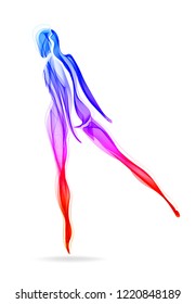 Woman dancer, ballerina, elegant silhouette, modern fashion illustration