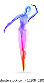 Woman dancer, ballerina, elegant silhouette, modern fashion illustration