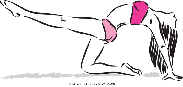 woman dancer fitness illustration