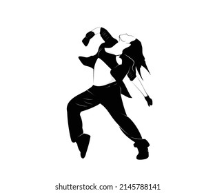 woman dancer logo design silhouette