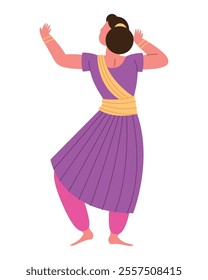 woman dancer performing bharatanatyam isolated