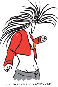 woman dancer vector illustration