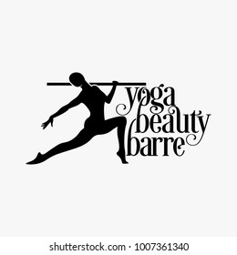 Woman dancing ballerina silhouette, yoga logo design inspiration, beauty motion logo design inspiration isolated on white background