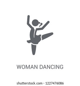 Woman Dancing Ballet icon. Trendy Woman Dancing Ballet logo concept on white background from Ladies collection. Suitable for use on web apps, mobile apps and print media.