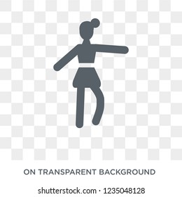 Woman Dancing Ballet icon. Trendy flat vector Woman Dancing Ballet icon on transparent background from Ladies collection. 