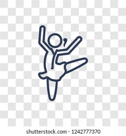 Woman Dancing Ballet icon. Trendy linear Woman Dancing Ballet logo concept on transparent background from Ladies collection