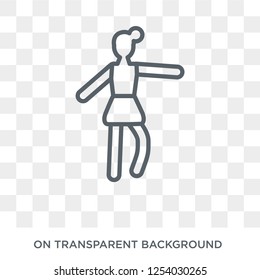 Woman Dancing Ballet icon. Trendy flat vector Woman Dancing Ballet icon on transparent background from Ladies collection. High quality filled Woman Dancing Ballet symbol use for web and mobile