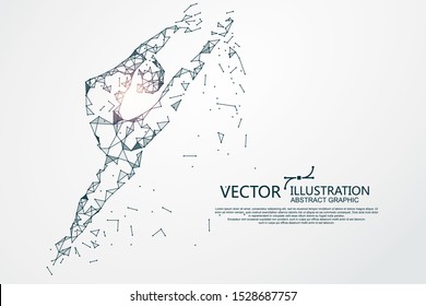 Woman dancing ballet,Network connection turned into, vector illustration.