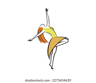 Woman Dancing Expressively Illustration visualized with Simple Illustration
