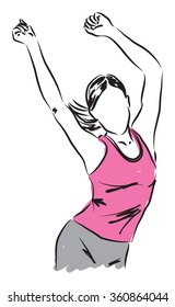 woman dancing fitness aerobic illustration