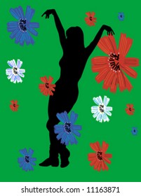 woman dancing and flower