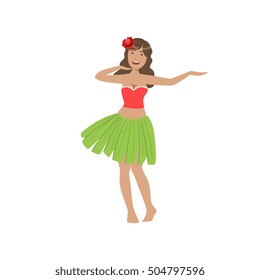 Woman Dancing Hula Hawaiian Vacation Classic Symbol