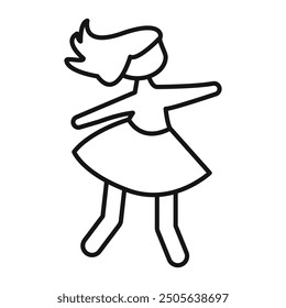 woman dancing icon Black line art vector logo