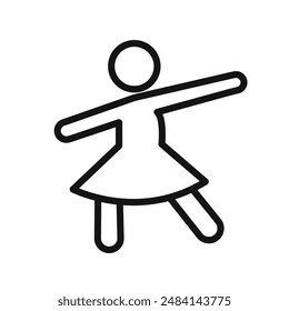 woman dancing icon black and white vector sign