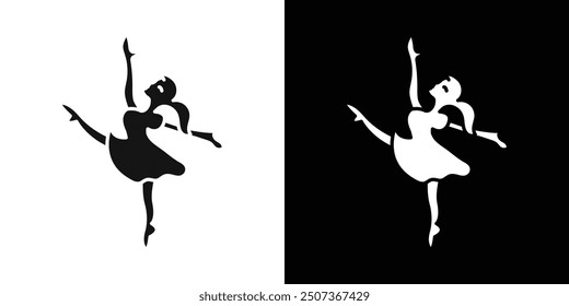 Frau tanzen Symbol flache Linie Symbol-Set.