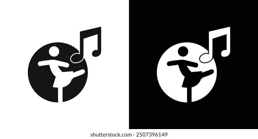 woman dancing icon Flat vector set outline