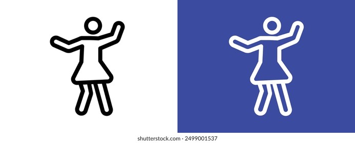 woman dancing icon logo sign set vector outline