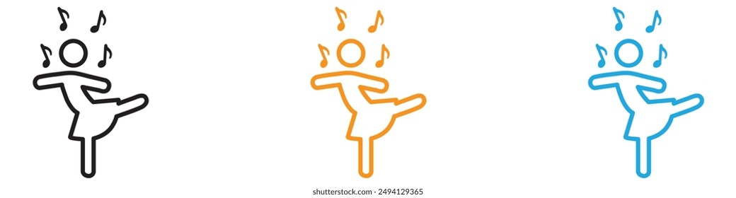 woman dancing icon vector logo set collection for web app ui