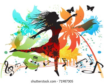 a woman dancing in the spring