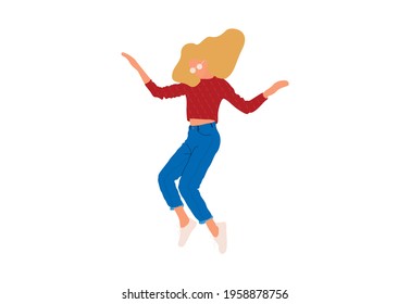 Woman Dancing Vector Flat Illustration