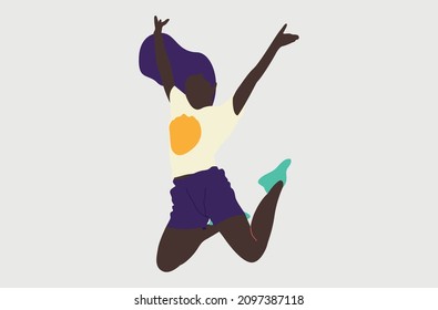 Woman Dancing Vector Flat Illustration
