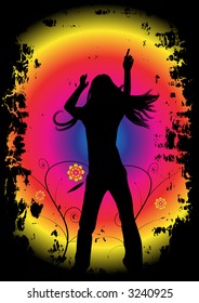 woman dancing, vector party design