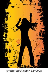 woman dancing, vector party design