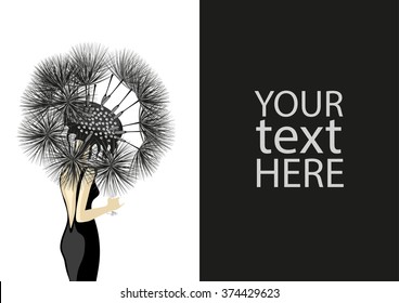 Woman and dandelion.