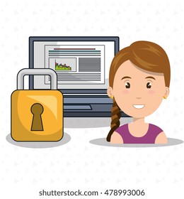 woman data base laptop
