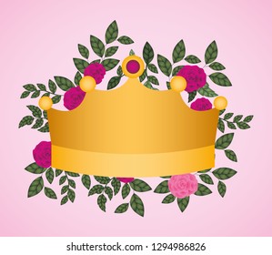 woman day celebration card with roses and crown