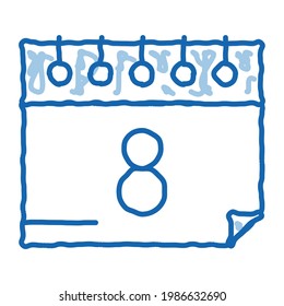 Woman Day Date sketch icon vector. Hand drawn blue doodle line art Woman Day Date sign. isolated symbol illustration