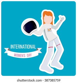 woman day design over blue color