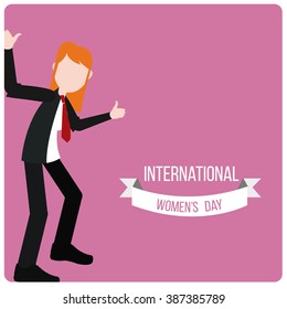 woman day design over fuchsia color