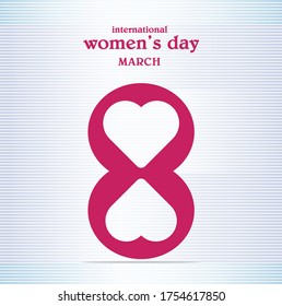 Woman day greeting card with Calligraphy lettering. Vector illustration EPS 10.
