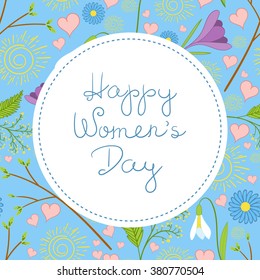 Woman day greeting card vector. 8 March concept. International women's day background in gentle color.