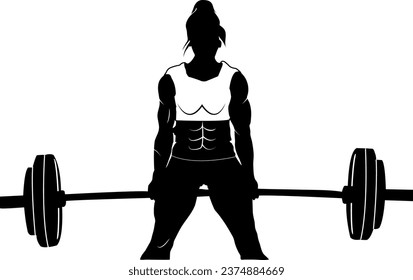 woman deadlift silhouette vector file 