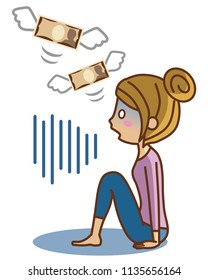A woman with debt.