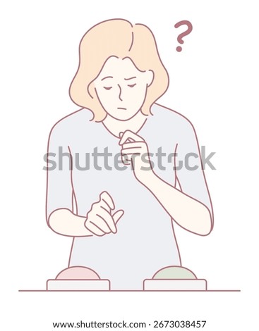 A woman deep in thought, contemplating two distinct options, which symbolizes the complexities of decisionmaking
